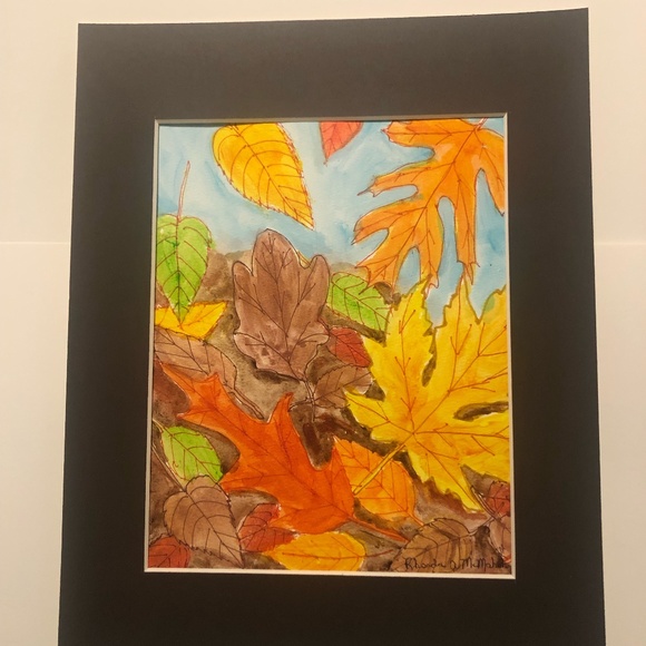 Falling Leaves Watercolor HAND CRAFTED Painting - Picture 3 of 5
